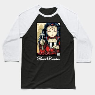 Queen of Hearts - Heart Breaker - Quote - White Outlined Version Baseball T-Shirt